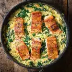 One Skillet Salmon with Lemon Orzo Recipe