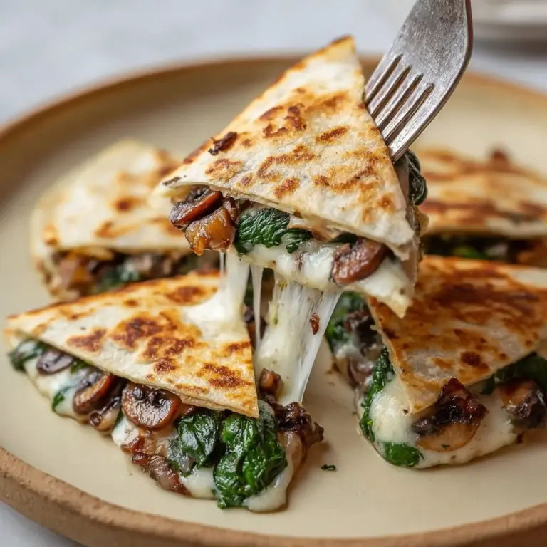 Baked Spinach Mushroom Quesadillas Recipe