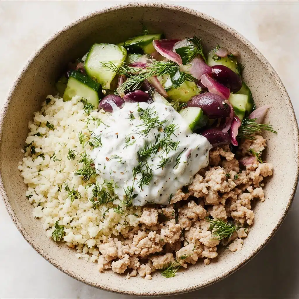 Healthy Greek Ground Chicken Bowls Recipe - Recipe Image