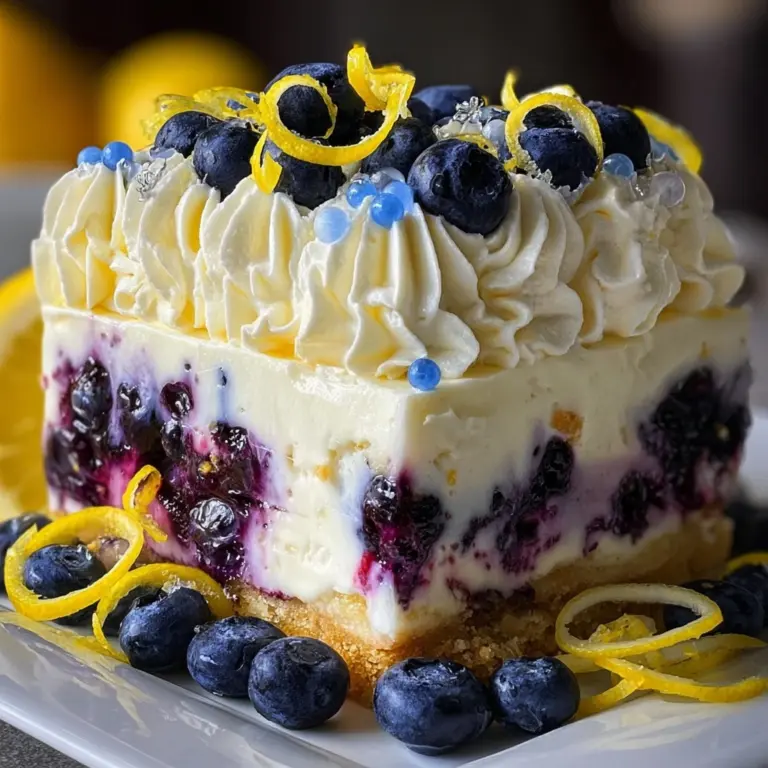 No-Bake Lemon dazzling Blueberry cream Cake Recipe