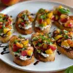 Quick Peach Bruschetta with Whipped Ricotta Recipe
