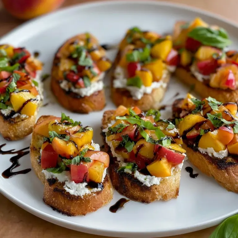 Quick Peach Bruschetta with Whipped Ricotta Recipe