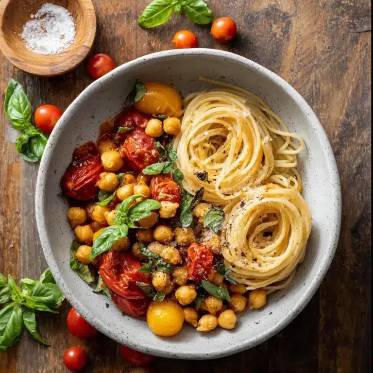 Slow Roasted Tomato and Chickpea Pasta Recipe