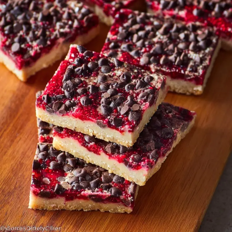 Dark Chocolate Raspberry Pie Bars Recipe