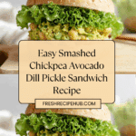 Smashed Chickpea Avocado Dill Pickle Sandwiches Recipe