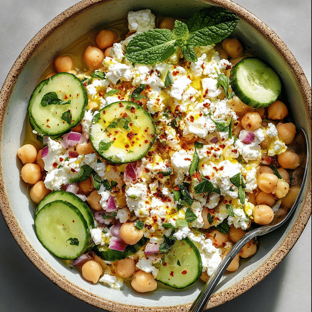 Cottage Cheese and Chickpea Salad Recipe - Recipe Image
