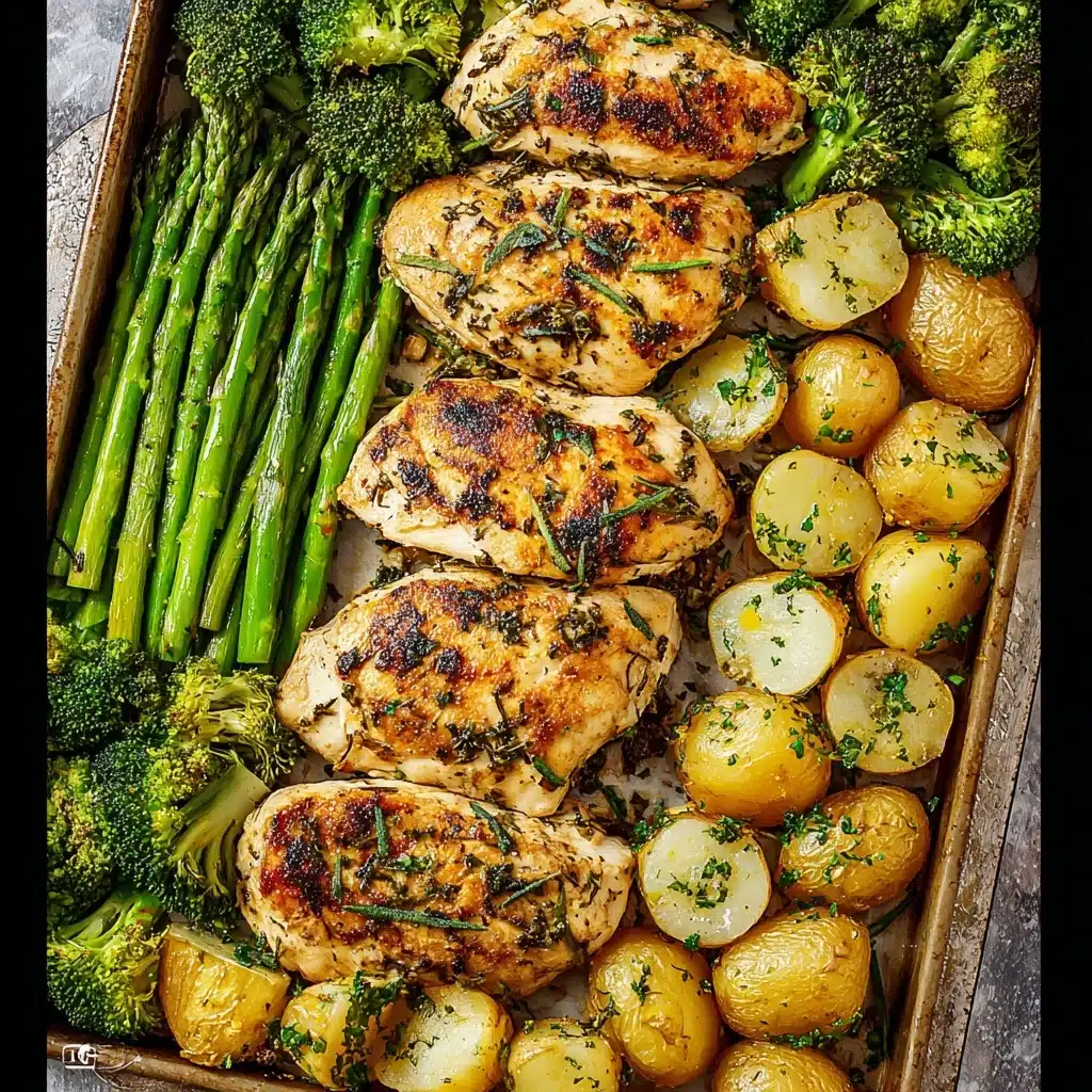 Sheet Pan Garlic Butter Chicken and Veggies Recipe - Recipe Image