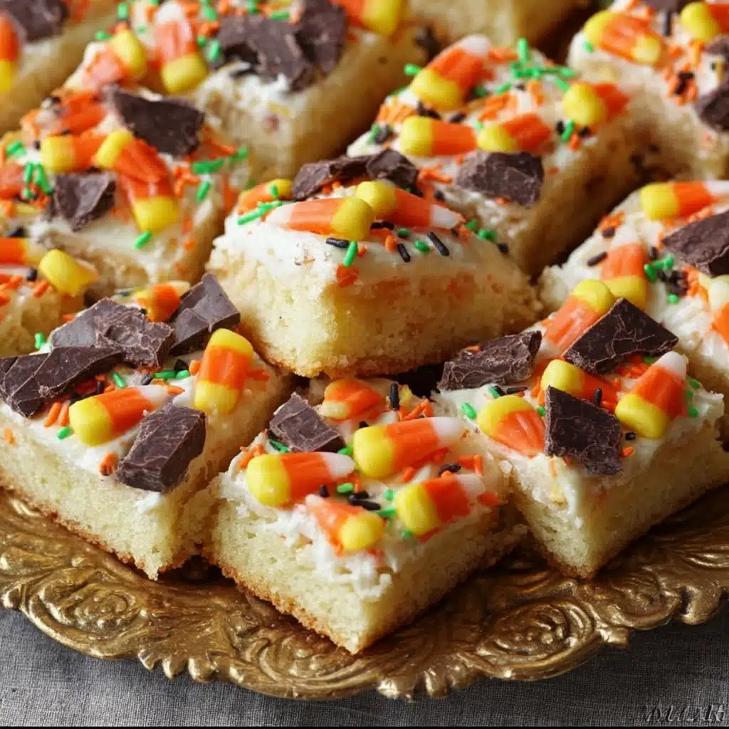 Candy Corn Cheesecake Bars Recipe - Recipe Image