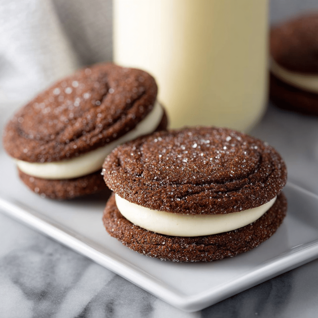 Ginger Molasses Sandwich Cookies with Eggnog Frostings Recipe - Recipe Image