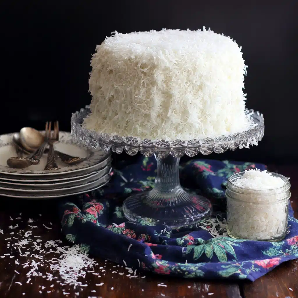 Easy Coconut Cake with Raspberry Filling Recipe - Recipe Image