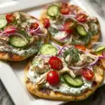 Tzatziki Chicken & Veggie Naan Pizza: A Flavorful Delight! Recipe