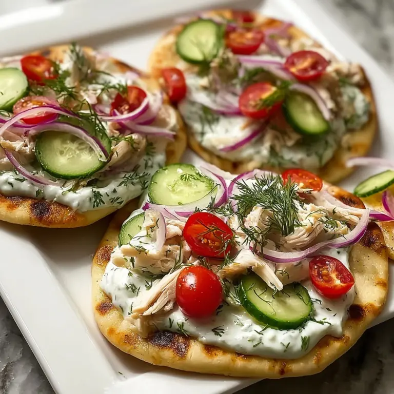 Tzatziki Chicken & Veggie Naan Pizza: A Flavorful Delight! Recipe