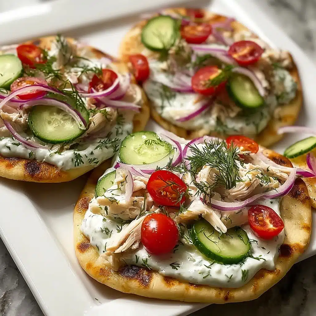 Tzatziki Chicken & Veggie Naan Pizza: A Flavorful Delight! Recipe - Recipe Image