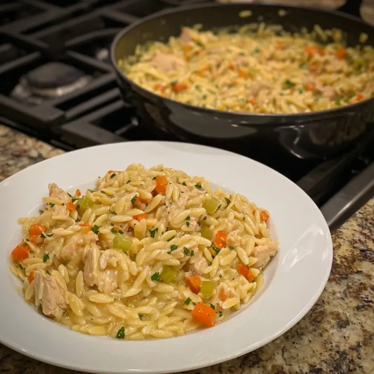 Creamy Chicken Pot Pie Orzo Recipe