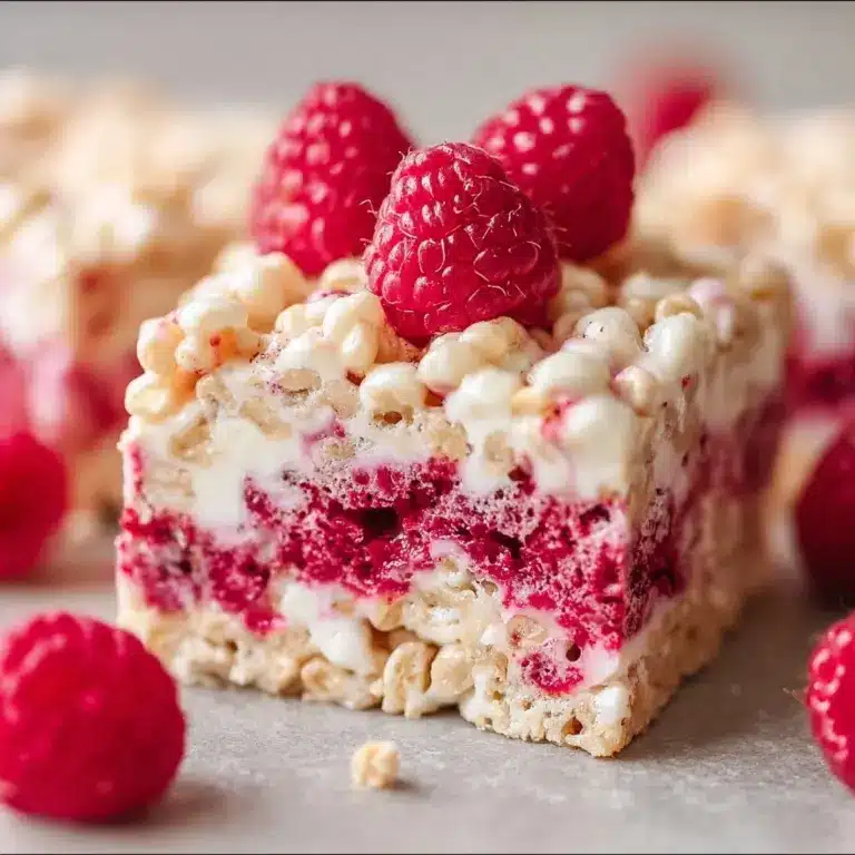 White Chocolate and Raspberry Rice Krispies Bars Recipe