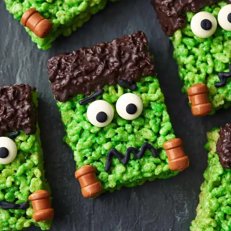 Frankenstein Rice Krispie Bars Recipe