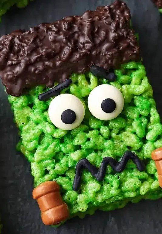 Frankenstein Rice Krispie Bars Recipe