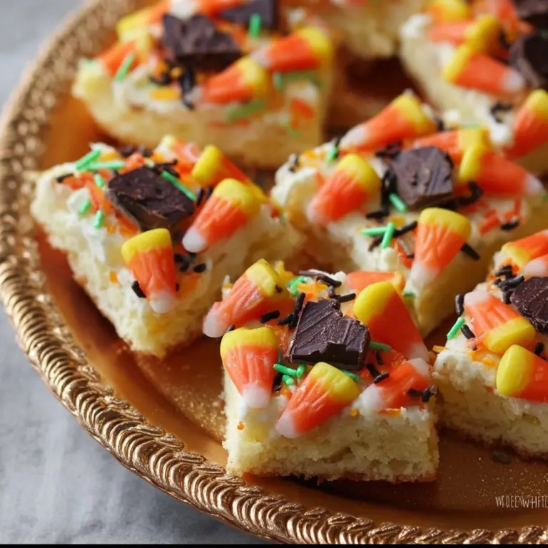 Candy Corn Cheesecake Bars Recipe