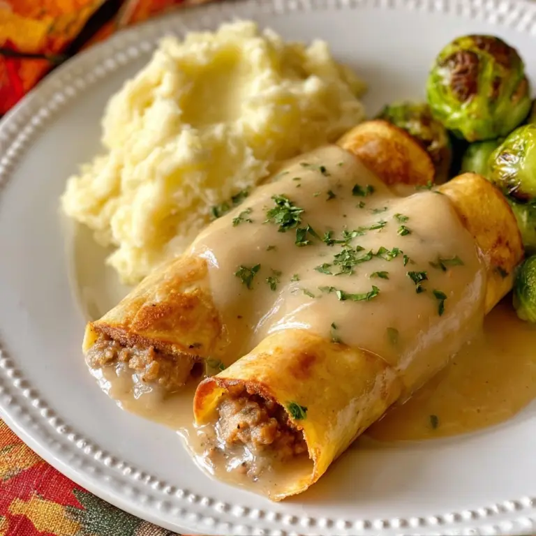 Easy Turkey & Stuffing Roll Ups with Creamy Gravy Recipe