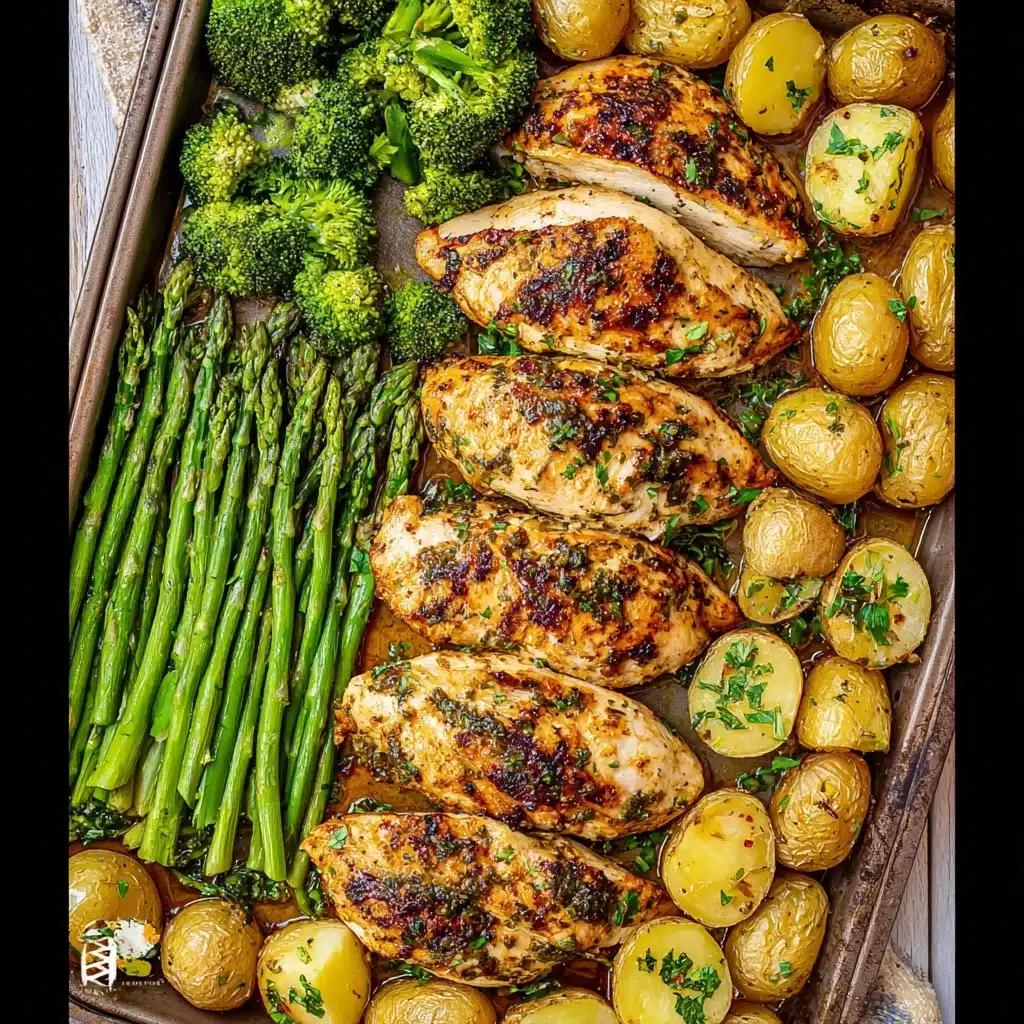 Sheet Pan Garlic Butter Chicken and Veggies Recipe - Recipe Image