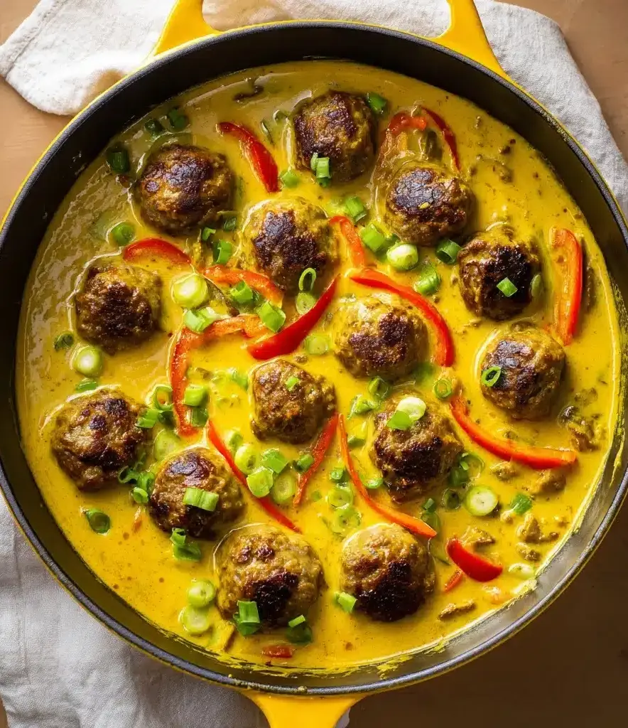 Jerk Meatballs In Coconut Curry Sauce Recipe