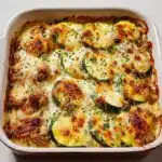 Bake the Casserole: Place the dish in the preheated oven and bake for 25-30 minutes, or until the cheese is melted and bubbly, and the zucchini is tender Recipe