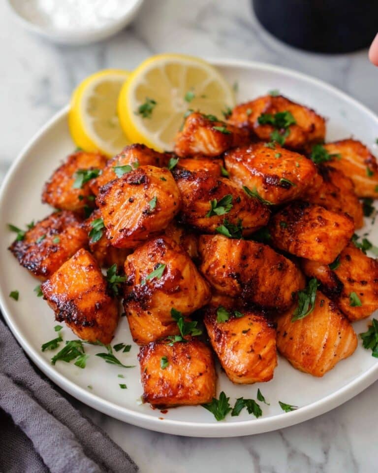 Air Fryer Hot Honey Salmon Bites Recipe