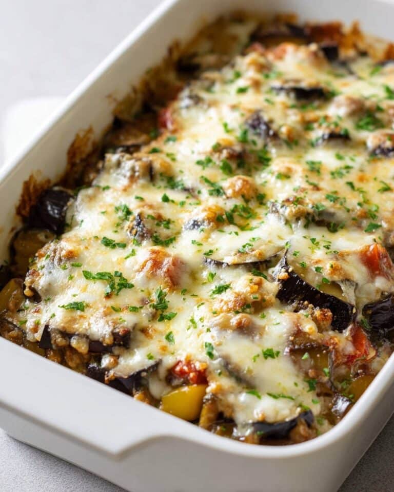 Eggplant and Vegetable Casserole with Mozzarella and Parmesan Recipe