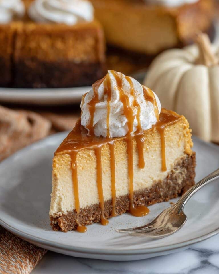 Chai Pumpkin Cheesecake with Salted Caramel Drizzle Recipe