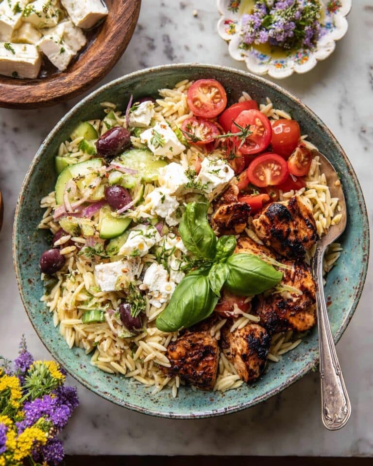 Greek Chicken Orzo Salad Recipe