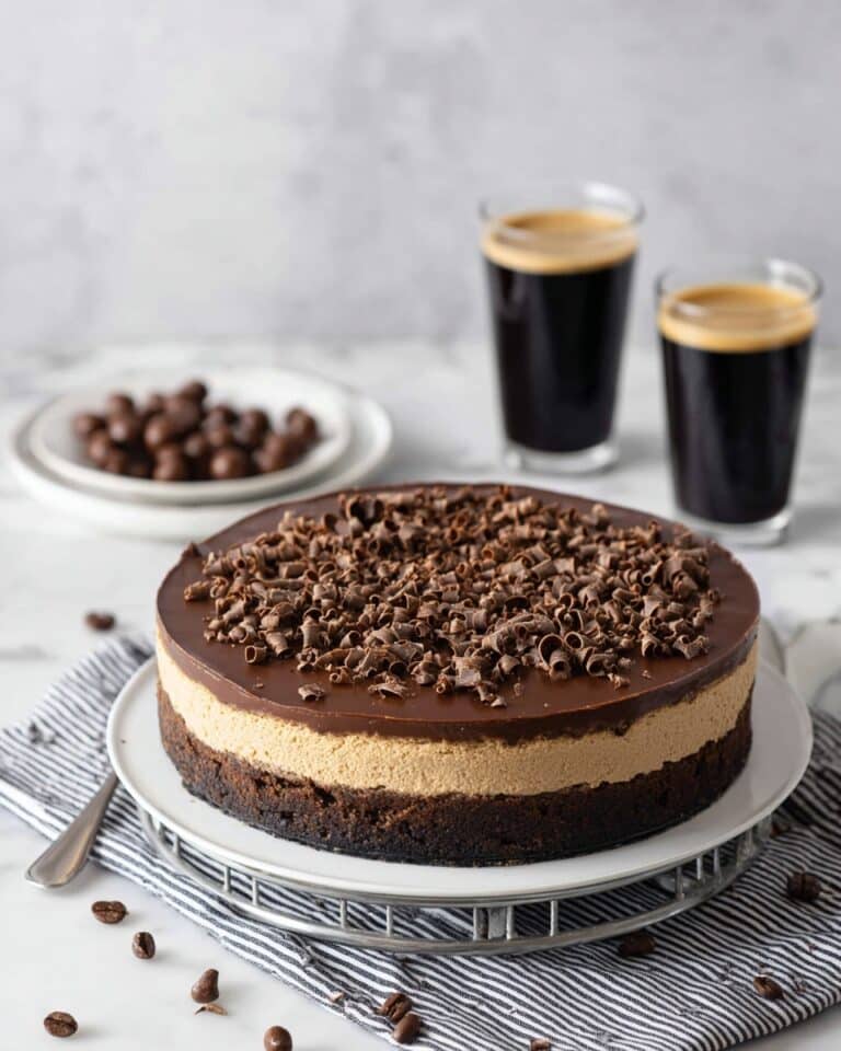 Coffee Cheesecake with Chocolate Ganache Recipe