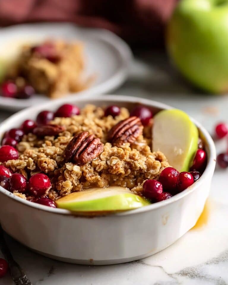 Spiced Cranberry Apple Crumble With Pecan Topping Recipe
