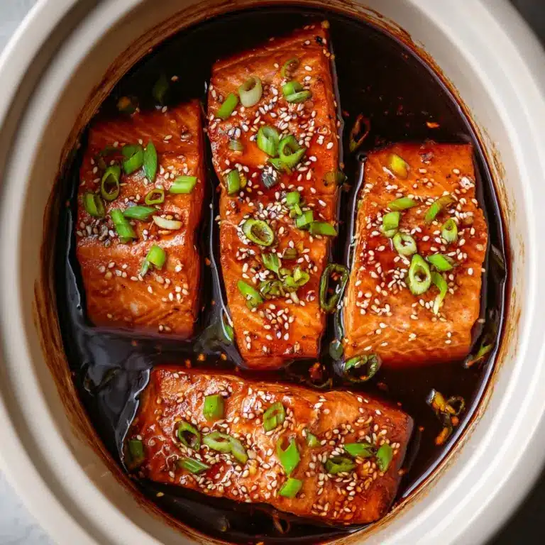 Slow Cooker Honey Garlic Glazed Salmon Recipe