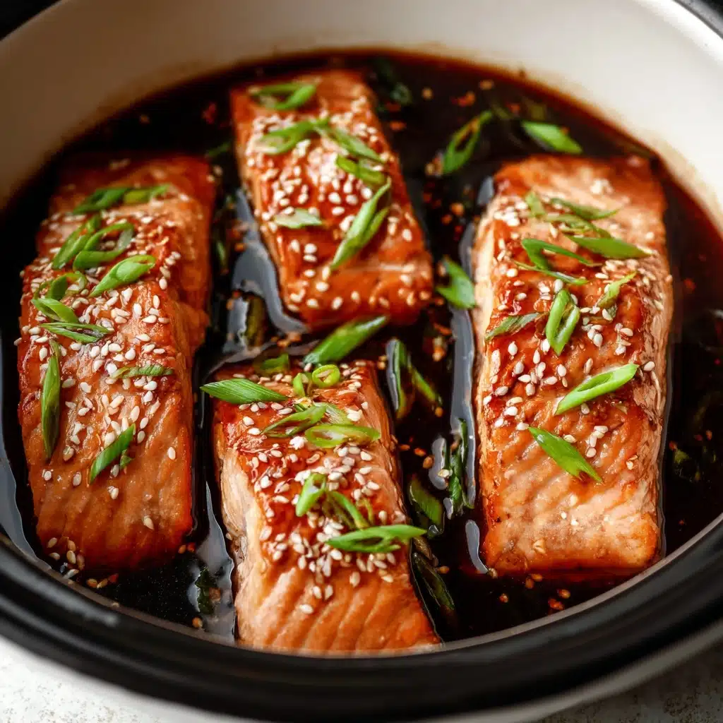Slow Cooker Honey Garlic Glazed Salmon Recipe - Recipe Image