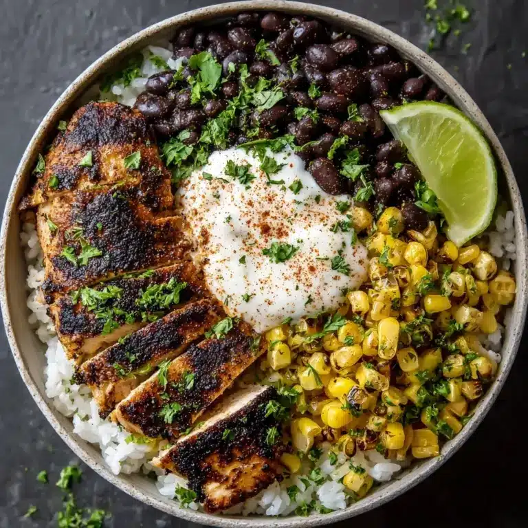 Mexican Street Corn Chicken Rice Bowl Recipe