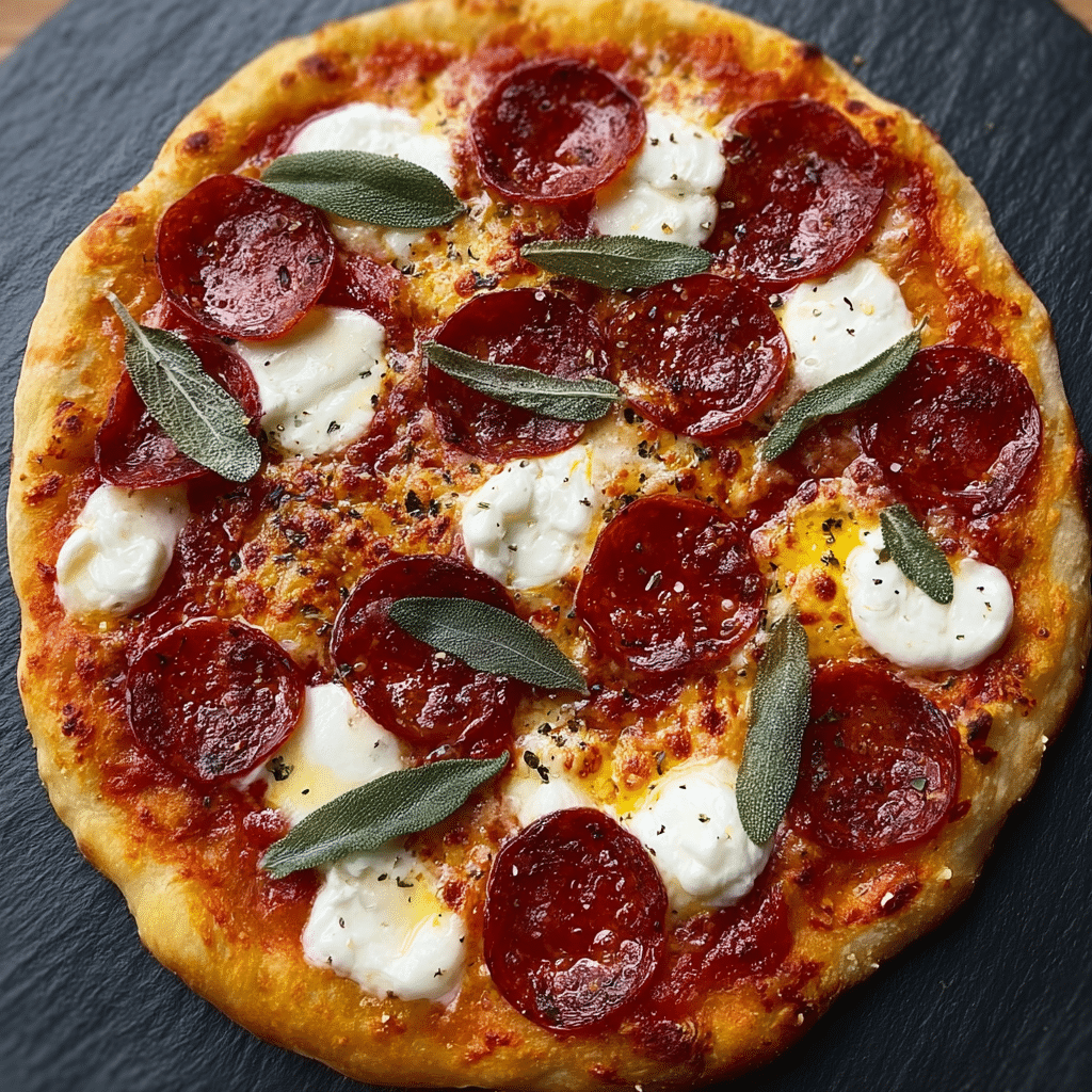 Hot Honey Pepperoni Ricotta Pizza Recipe - Recipe Image