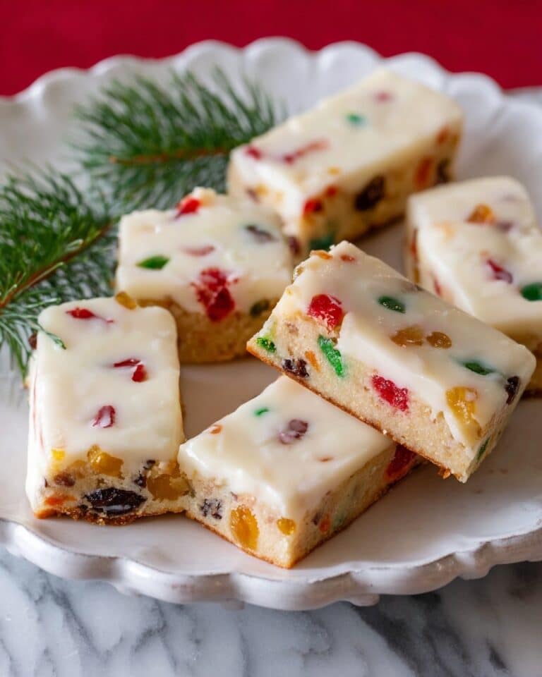 Glazed Fruitcake Shortbread Cookies Recipe