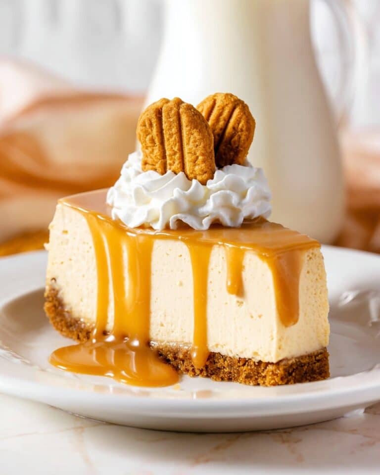 No-Bake Biscoff Cookie Butter Cheesecake Recipe