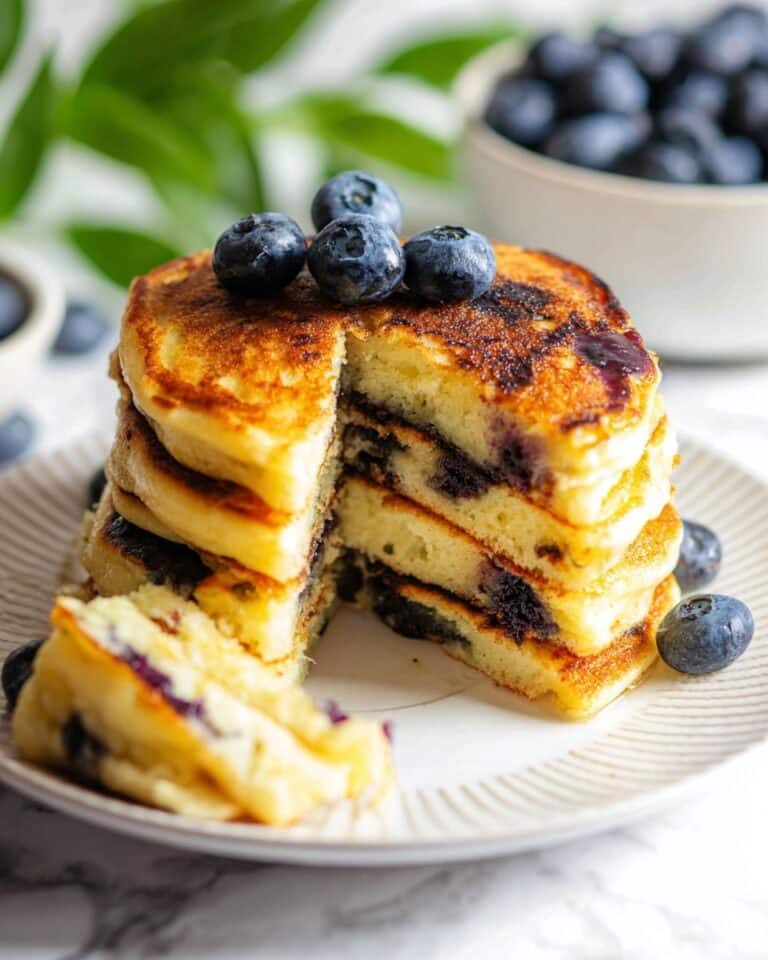 Blueberry Cottage Cheese Pancakes Recipe