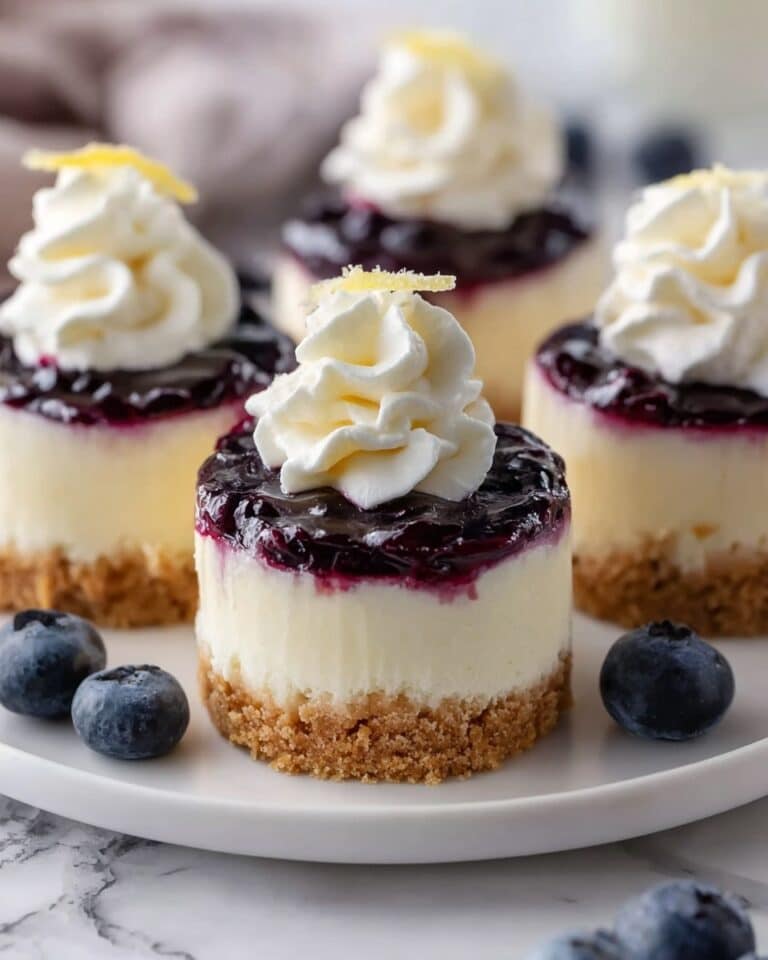 Juicy Mini Lemon Blueberry Cheesecakes Recipe