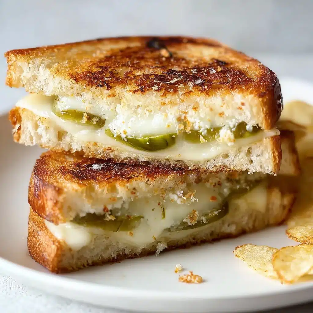 Crispy Dill Pickle Grilled Cheese Sandwich Recipe - Recipe Image