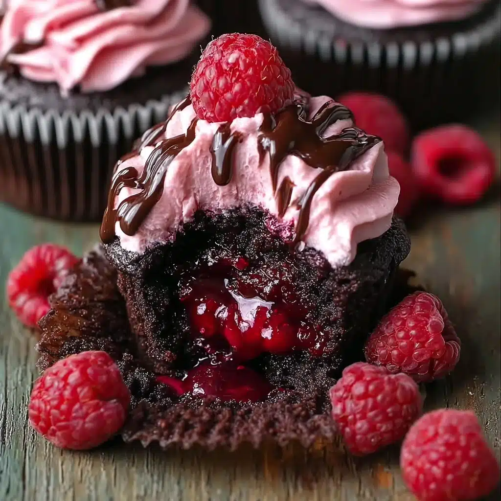 Raspberry Chocolate Lava Cupcakes Recipe - Recipe Image