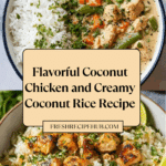 Fluff the coconut rice with a fork and divide it onto four plates Recipe