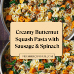 Butternut Squash Pasta with Sausage and Spinach Recipe