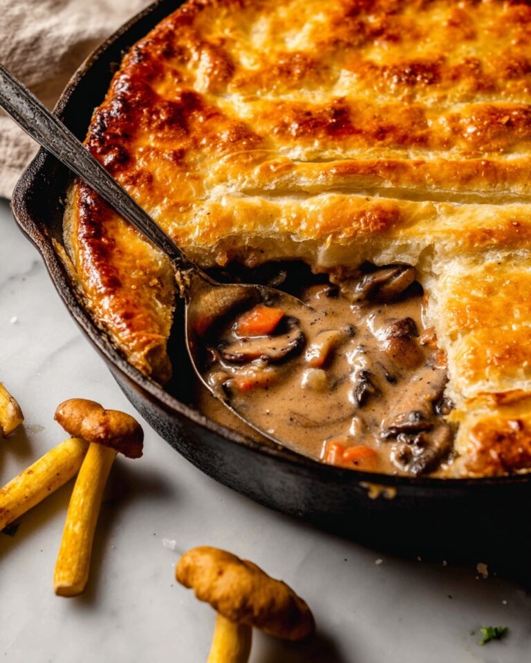 Mushroom Pot Pie with Kale and Puff Pastry Recipe