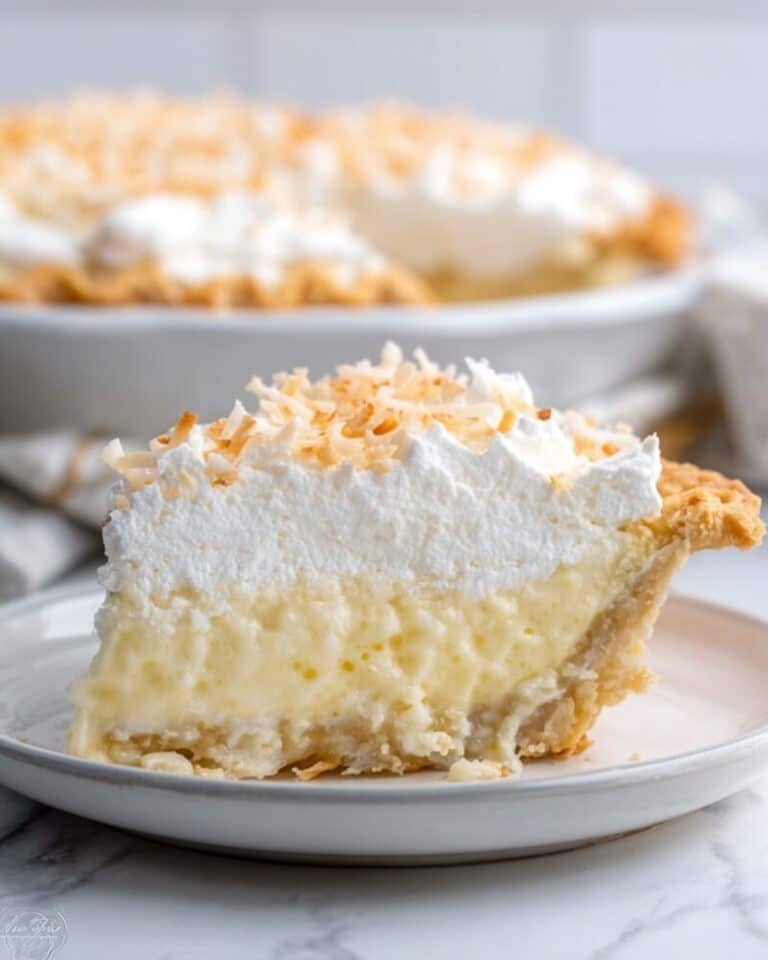 Coconut Paradise Pie with Cream, Chocolate, and Toasted Coconut Topping Recipe