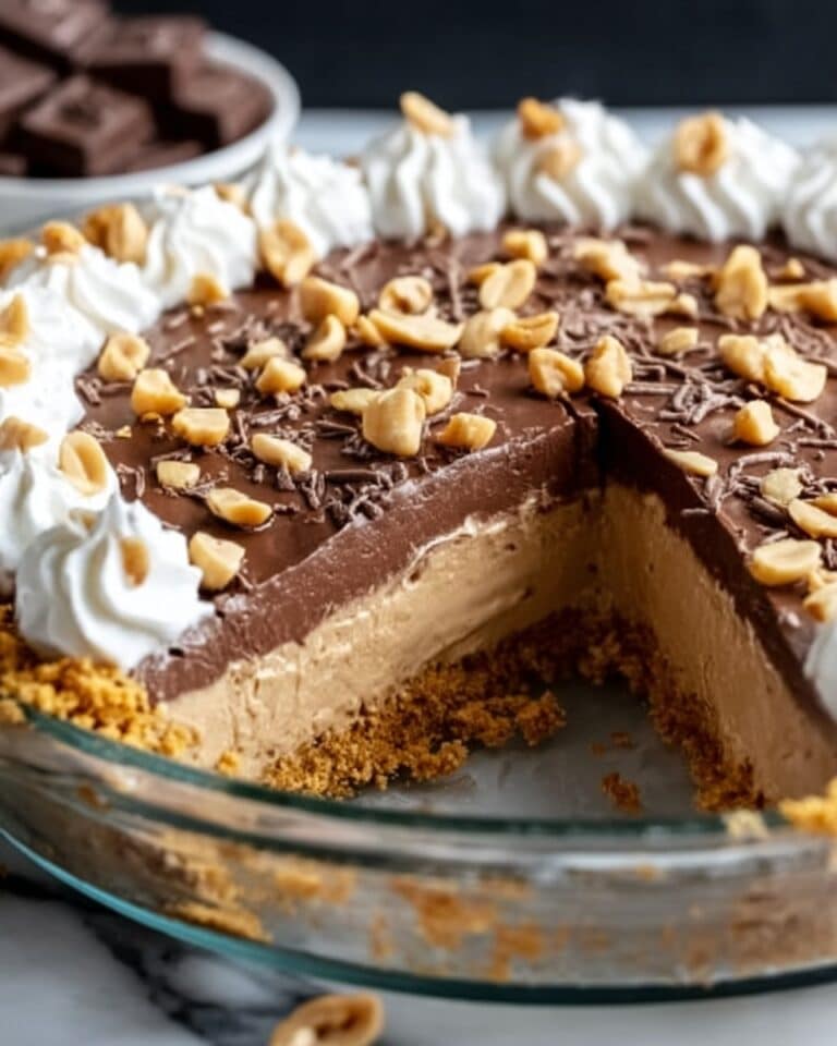 No-Bake Cream Cheese Peanut Butter Pie with Chocolate Whipped Cream Recipe