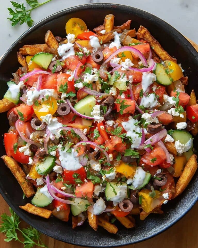 Mediterranean Fries with Feta, Olives, and Tzatziki Recipe
