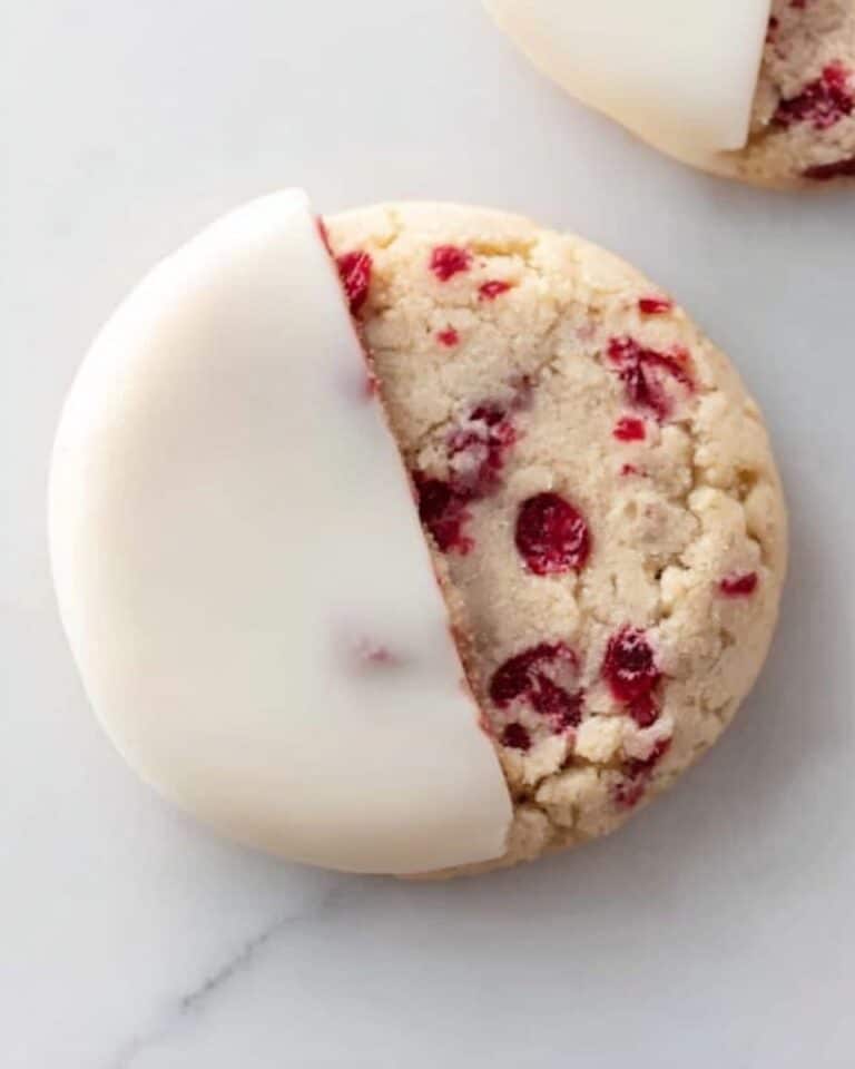 Cranberry Shortbread Cookies with White Chocolate Drizzle Recipe