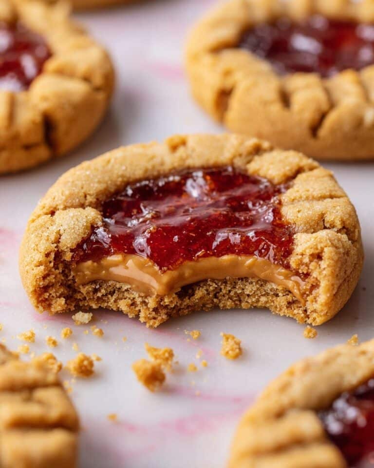 Jelly Cookies with Peanut Butter and Strawberry Jam Recipe